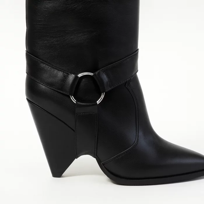 Cizme dama Negre din Piele Naturala Carola picture - 3