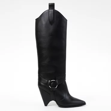 Cizme dama Negre din Piele Naturala Carola