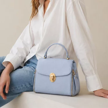 Geanta dama din Piele Naturala Blue Sara