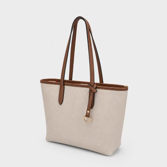 Geanta dama din Piele Naturala Crem cu Camel Aurelia picture - 4