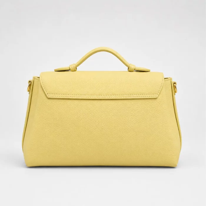 Geanta dama din Piele Naturala Galben lemon Minimal picture - 3