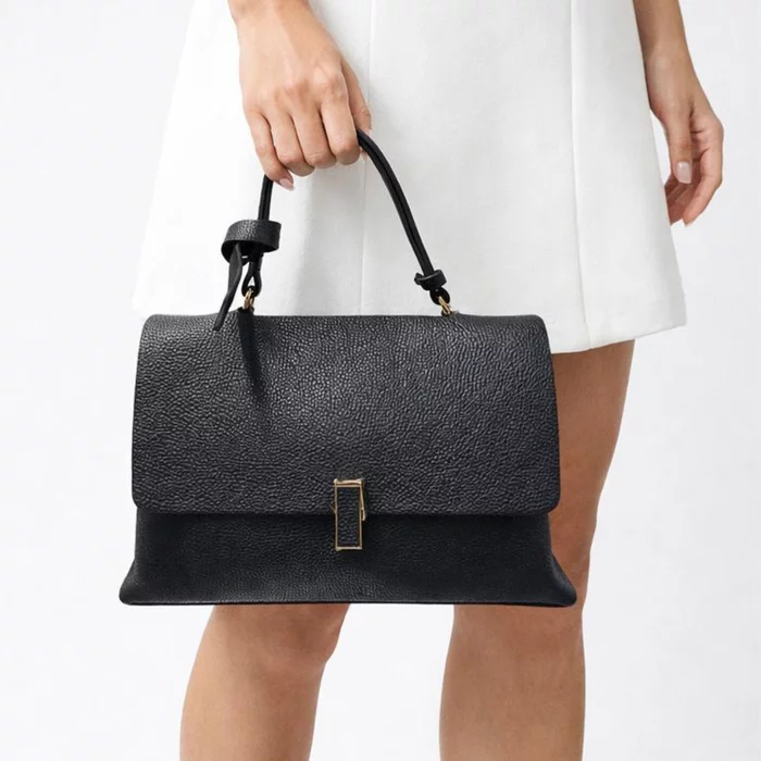 Geanta dama din Piele Naturala Neagra Milano picture - 2