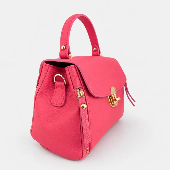 Geanta dama din Piele Naturala Roz flamingo Sara picture - 4