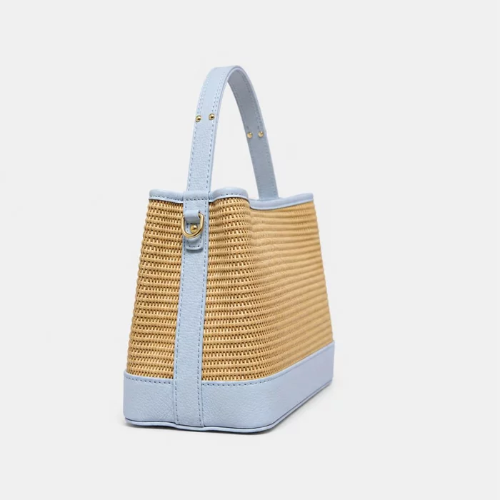 Geanta dama din Ratan Natural Bej si Piele Naturala Blue Palma picture - 4