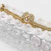 Geantă Damă Elegantă Amalfi Alb – Clutch cu Perle și Trandafiri Decorativi picture - 3