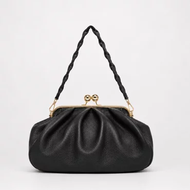 Geanta dama eleganta din Piele Naturala Neagra Monaco