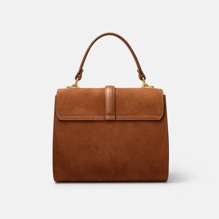 Geanta dama Piele Naturala velur Maro cogniac Linea picture - 3