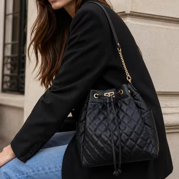 Geanta dama tip sac din Piele Naturala Neagra Adoris