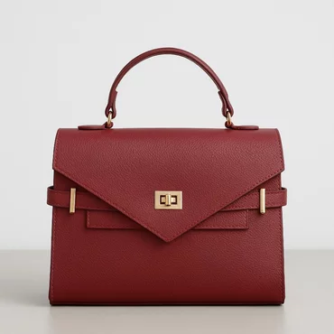 Geanta medie dama Piele Naturala Bordo Solara