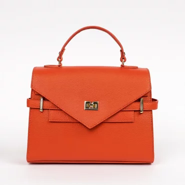 Geanta medie dama Piele Naturala Orange Solara