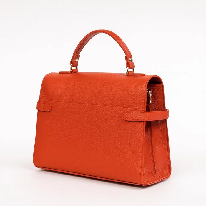 Geanta medie dama Piele Naturala Orange Solara picture - 4