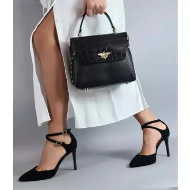 Geanta medie dama piele neagra Alma