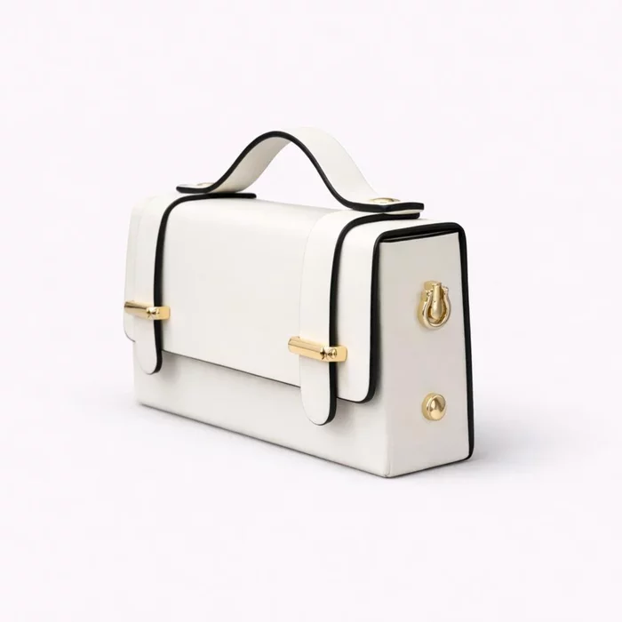 Geanta mini din Piele Naturala Crem Virelle picture - 5