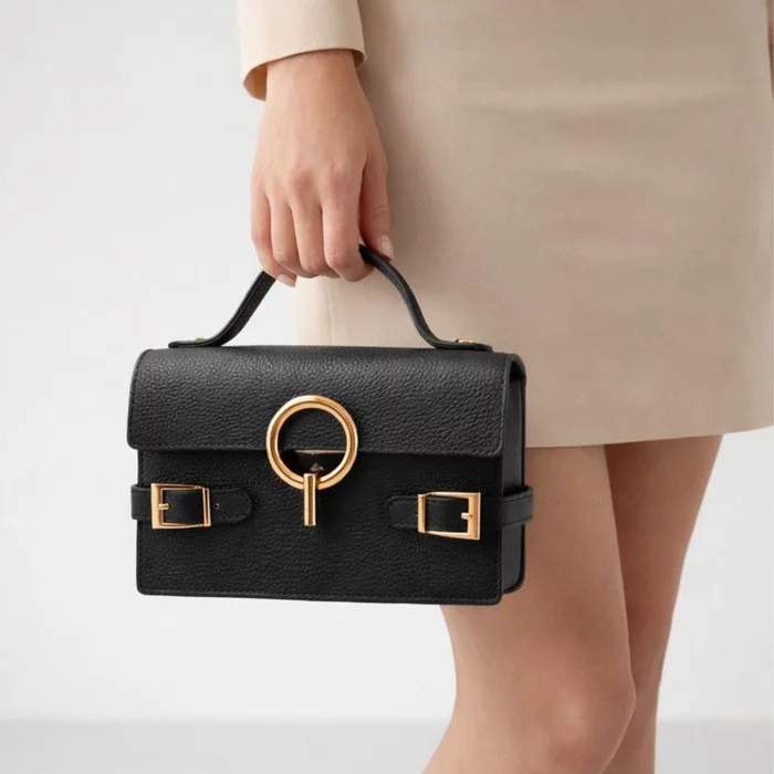 Geanta mini din Piele Naturala Neagra Nova picture - 2