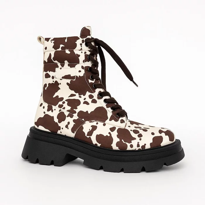 Ghete dama Piele Naturala imprimeu Bej Maro Joy picture - 4