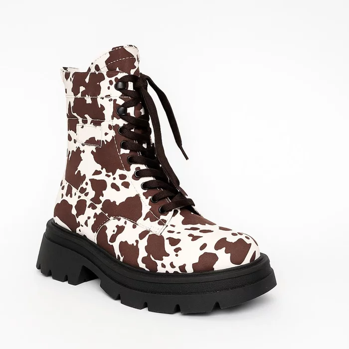 Ghete dama Piele Naturala imprimeu Bej Maro Joy picture - 3