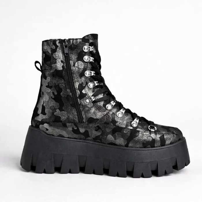 Ghete dama Piele Naturala imprimeu Negre Mohito picture - 3