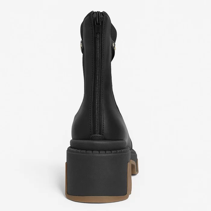 Ghete dama Piele Naturala Negre  Black Nova picture - 3