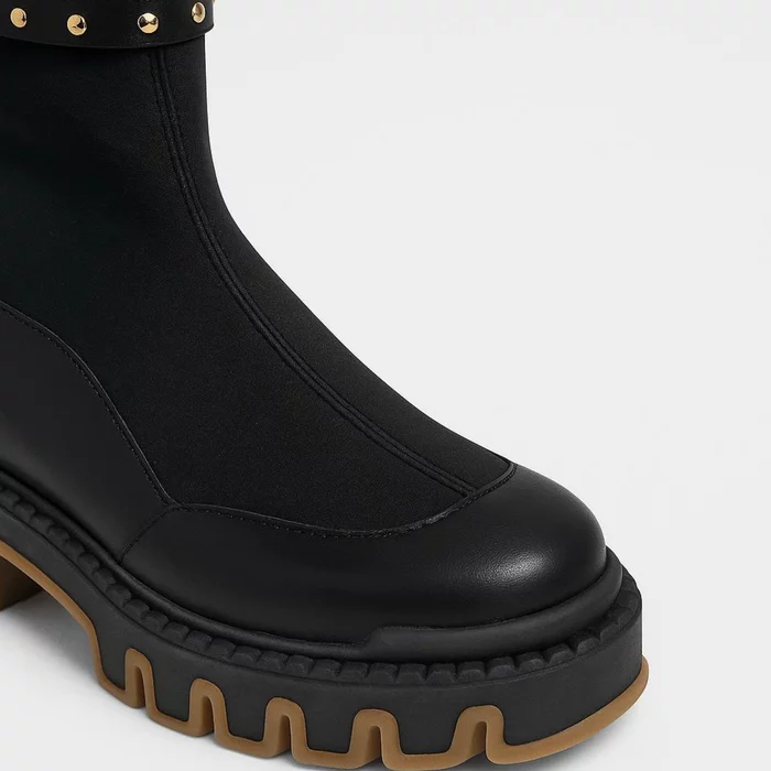 Ghete dama Piele Naturala Negre  Black Nova picture - 4