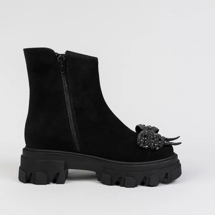 Ghete dama Piele Naturala Negre Jimmy New picture - 4