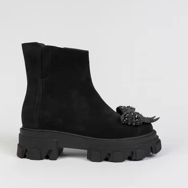 Ghete dama Piele Naturala Negre Jimmy New