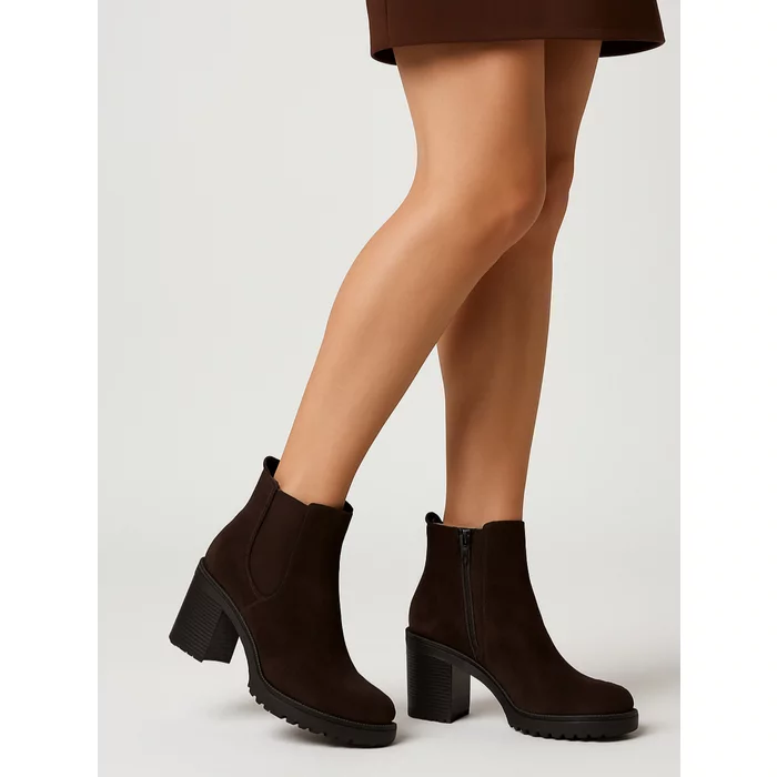 Ghete din Piele Naturala Maro velur BoldStep picture - 3