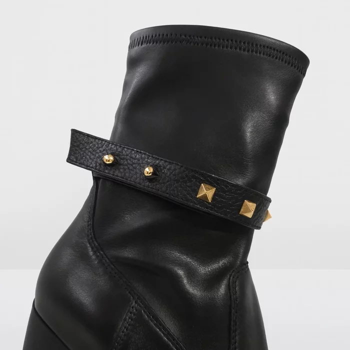 Ghete din Piele Naturala Negre cu platforma Garkony Urban Queen picture - 3