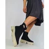 Ghete Piele Naturala  velur negru Bristol