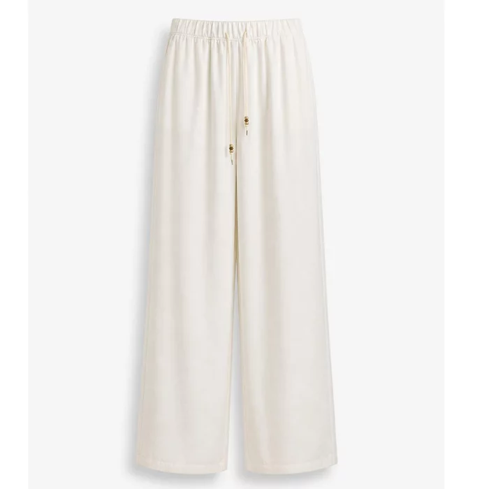 Pantaloni damă lejeri crem talie elastică mărime universală picture - 2