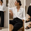 Pantaloni damă lejeri negri talie elastică mărime universală picture - 5