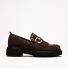 Pantofi casual dama Piele Naturala velur Maro ciocolata cu franjuri Glory picture - 1