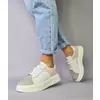 Pantofi casual Piele Naturala alb cu roz Bouli