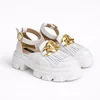 Pantofi Casual Piele Naturala Albi accesoriu lant City picture - 3