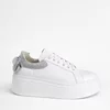 Pantofi casual Piele Naturala albi cu argintiu Bow picture - 1