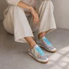 Pantofi casual Piele Naturala Argintii cu flori Teralis picture - 4
