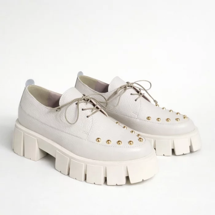 Pantofi casual Piele Naturala Bej Luke picture - 2