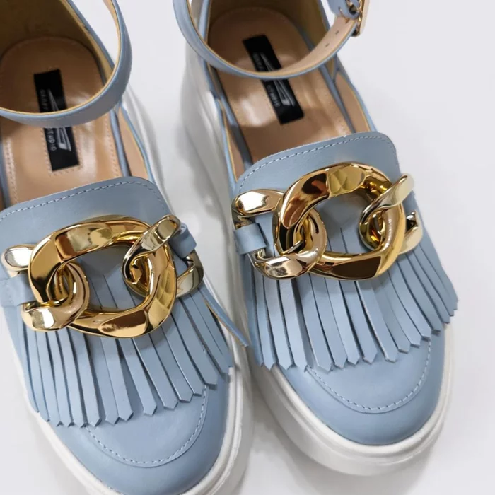 Pantofi casual Piele Naturala Blue Garkony Selene Blue picture - 3