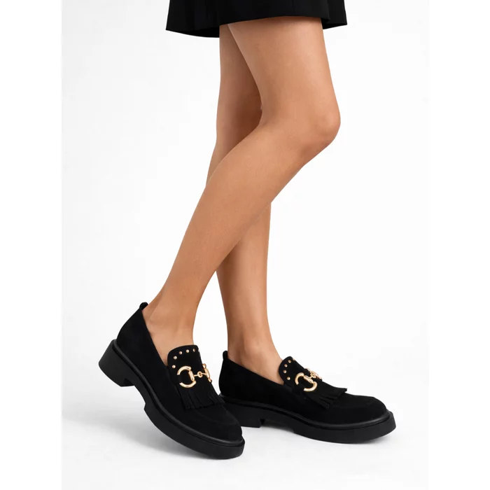 Pantofi casual Piele Naturala camoscio Negri Glory picture - 4