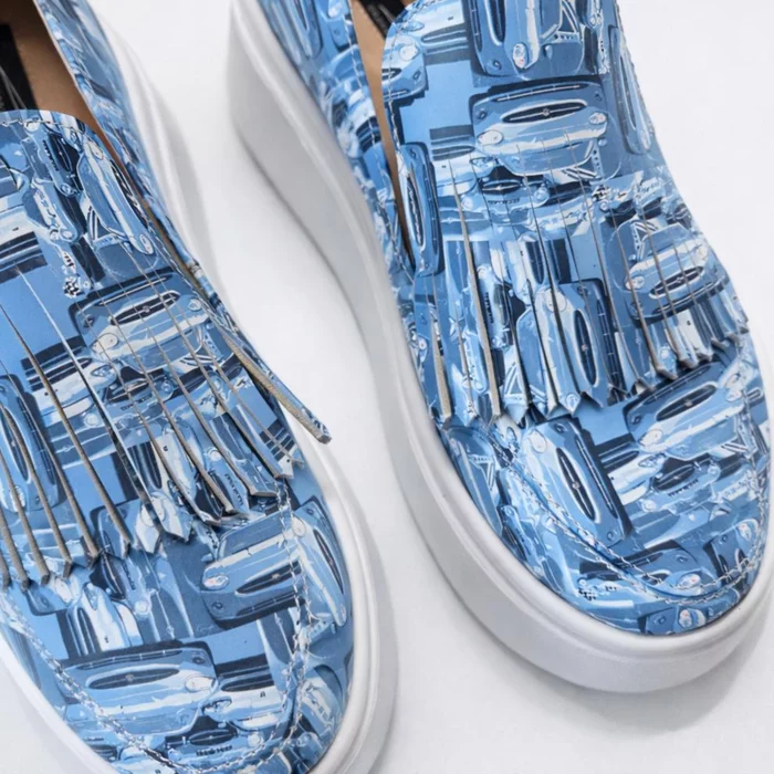 Pantofi casual Piele Naturala imprimeu Blue Garkony Heritage picture - 4