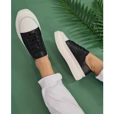 Pantofi casual Piele Naturala neagra Duo