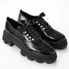 Pantofi casual Piele Naturala Negri cu siret Lucky picture - 3