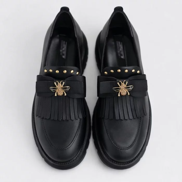 Pantofi casual Piele Naturala Negri Emerald picture - 4