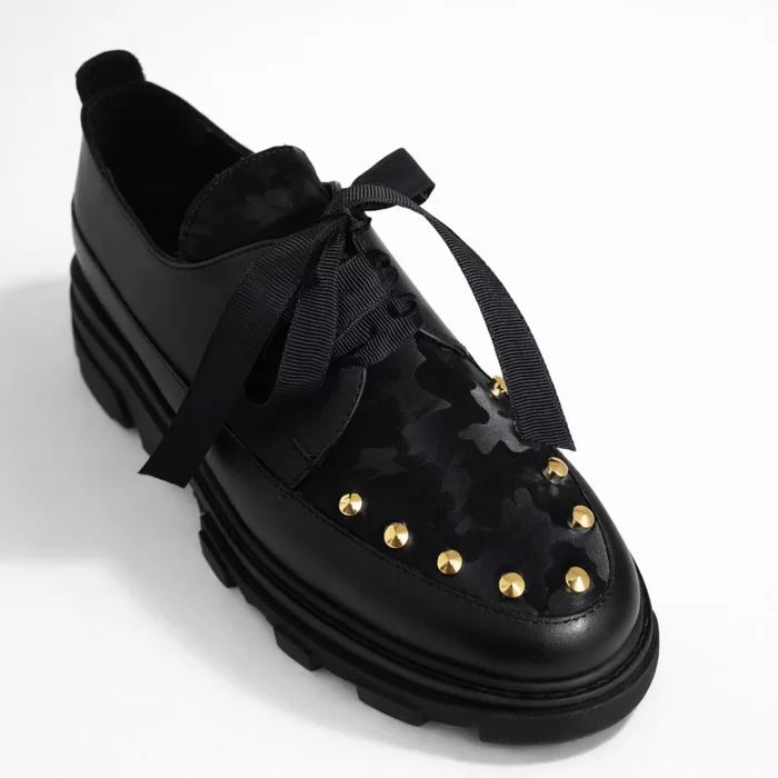 Pantofi casual Piele Naturala Negri Luke picture - 4