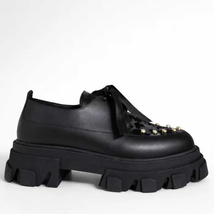 Pantofi casual Piele Naturala Negri Luke picture - 3