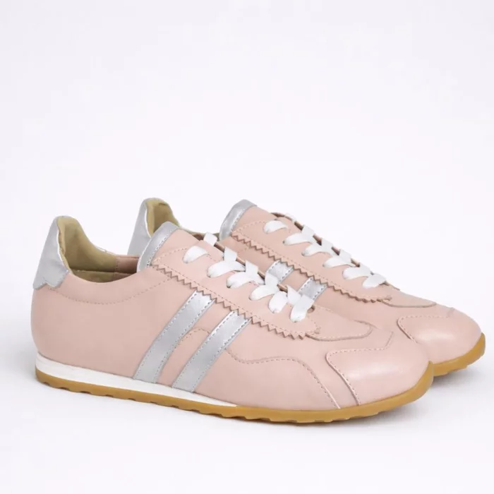 Pantofi casual Piele Naturala Roz cu Argintiu Celio picture - 3