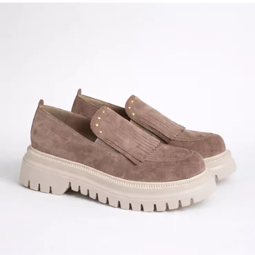 Pantofi casual Piele Naturala velur Bej cipria Arven
