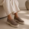 Pantofi casual Piele Naturala velur Bej cipria Arven picture - 3