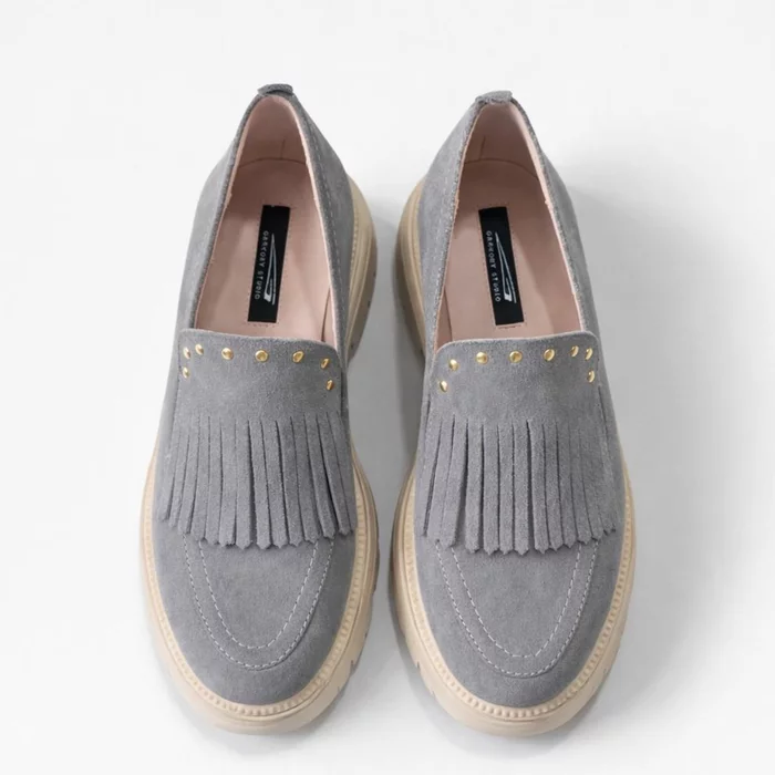 Pantofi casual Piele Naturala velur Gri Arven picture - 4