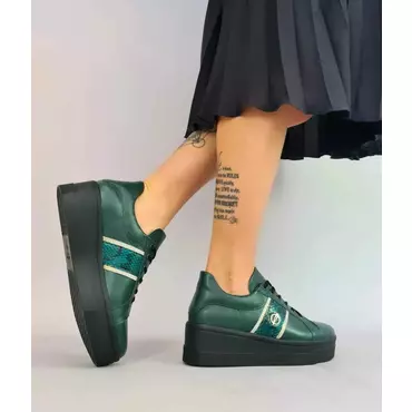 Pantofi casual Piele Naturala verde Monty