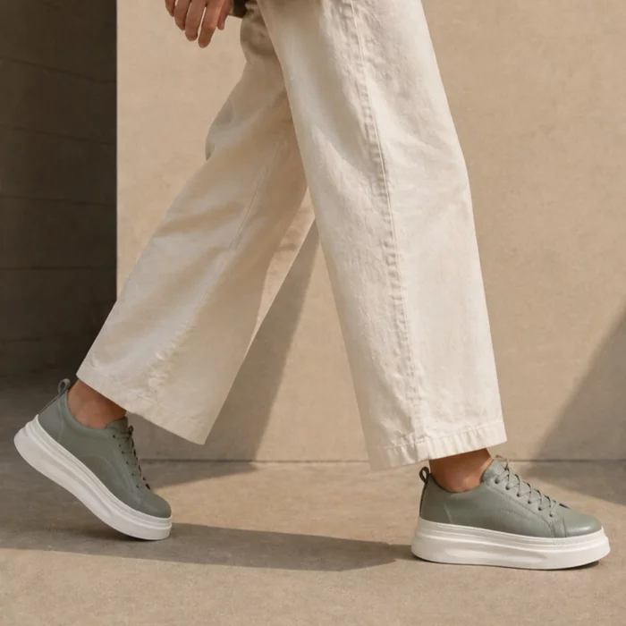 Pantofi casual Piele Naturala Verde salvie Ora picture - 3